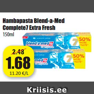 Allahindlus - Hambapasta Blend-a-Med Complete7 Extra Fresh 150ml