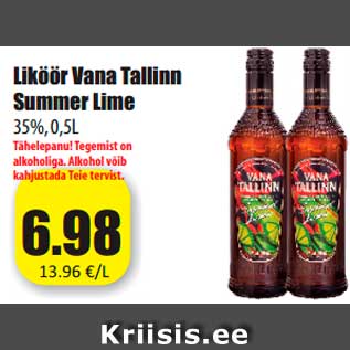 Allahindlus - Liköör Vana Tallinn Summer Lime