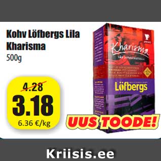 Allahindlus - Kohv Löfbergs Lila Kharisma 500g