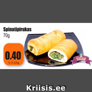 Allahindlus - Spinatipirukas 70g