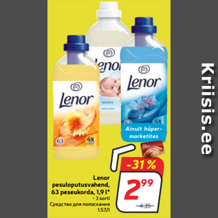 Allahindlus - Lenor pesuloputusvahend, 63 peseukorda, 1,9 l*