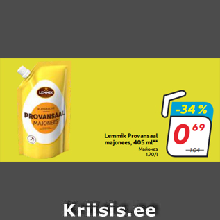 Allahindlus - Lemmik Provansaal majonees, 405 ml**