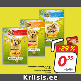 Allahindlus - Friskies koeraeine , 100 g*