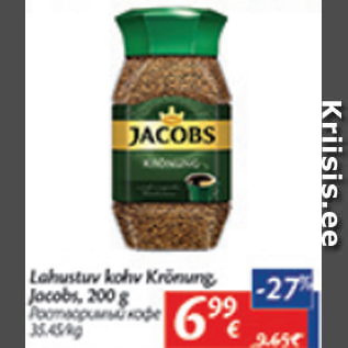 Allahindlus - Lahustuv kohv Krönung Jacobs, 200 g