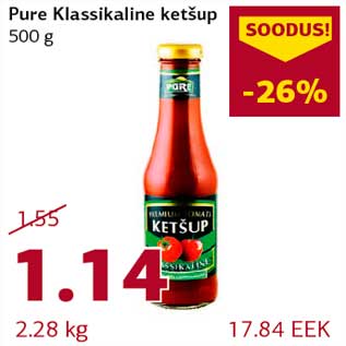 Allahindlus - Pure Klassikaline ketšup 500 g