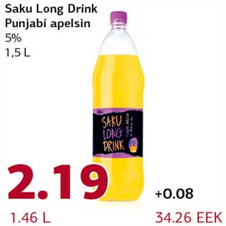 Allahindlus - Saku Long Drink Punjabi apelsin 5% 1,5 L