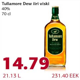 Allahindlus - Tullamore Dew iiri viski 40% 70 cl