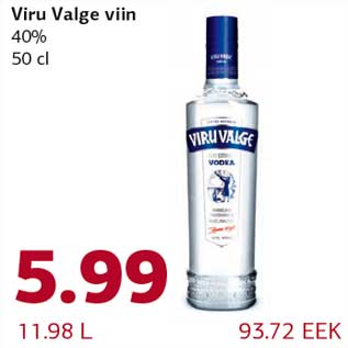 Allahindlus - Viru Valge viin 40% 50 cl