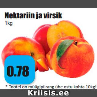 Allahindlus - Nektariin ja virsik 1kg