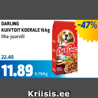 Allahindlus - DARLING KUIVTOIT KOERALE 15 kg