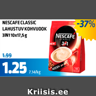 Allahindlus - NESCAFE CLASSIC LAHUSTUV KOHVIJOOK 3IN1