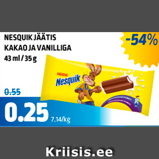 Allahindlus - NESQUIK JÄÄTIS KAKAO JA VANILLIGA