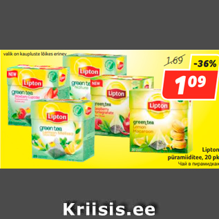 Allahindlus - Lipton püramiiditee, 20 pk