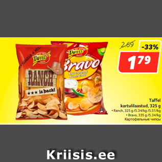 Allahindlus - Taffel kartulilaastud, 325 g