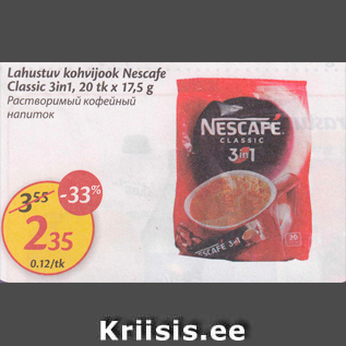 Allahindlus - Lahustuv kohvijook Nescafe Classic 3in1