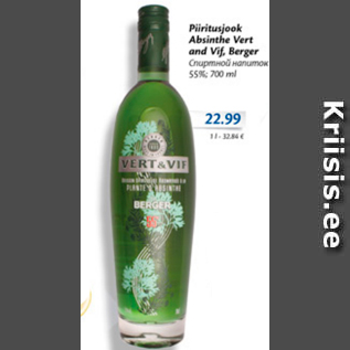 Allahindlus - Piiritusjok Absinthe Vert and Vif, Berger