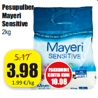 Allahindlus - Pesupulber Mayeri Sensitive 2kg