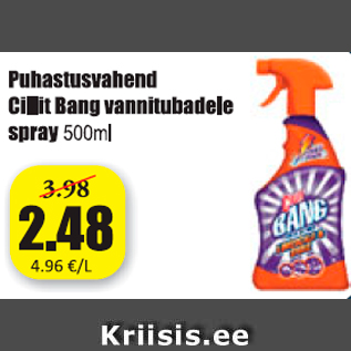 Allahindlus - Puhastusvahend Cillit Bang vannitubadele spray 500 ml