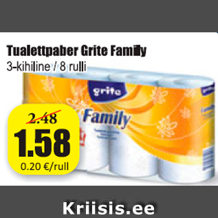 Allahindlus - Tualettpaber Grite Family