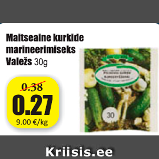 Allahindlus - Maitseaine kurkide marineerimiseks Valežs 30 g