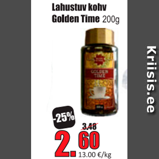 Allahindlus - Lahustuv kohv Golden Time 200 g