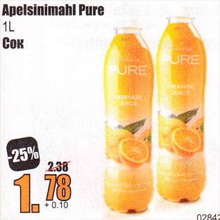 Allahindlus - Apelsinimahl Pure 1 L