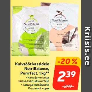 Allahindlus - Kuivsööt kassidele NutriBalance, Purrrfect, 1 kg**