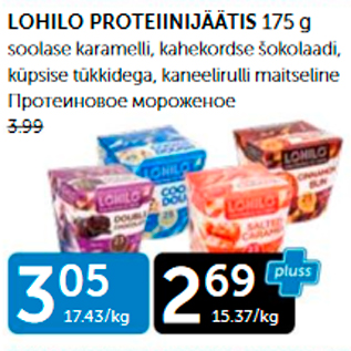 Allahindlus - LOHILO PROTEIINIJÄÄTIS 175 G