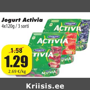 Allahindlus - Jogurt Activia 4x120g / 3 sorti