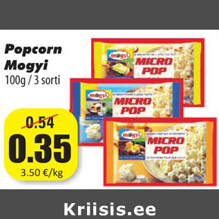 Allahindlus - Popcorn Mogyi 100g / 3 sorti