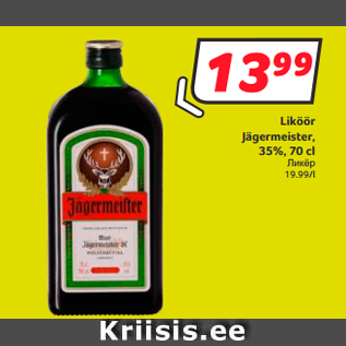 Allahindlus - Liköör Jägermeister, 35%, 70 cl