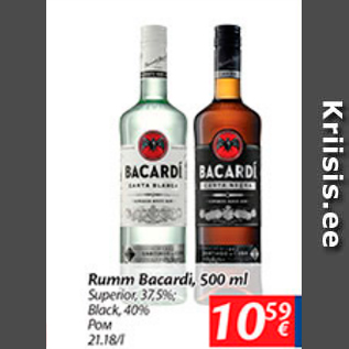 Allahindlus - Rumm Bacardi, 500 ml