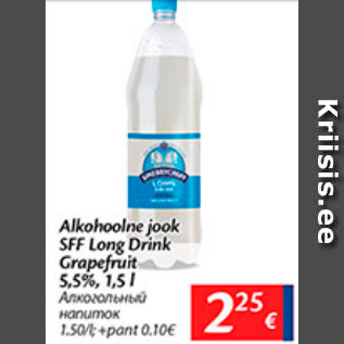 Allahindlus - Alkohoolne jook SFF Long Drink Grapefruit