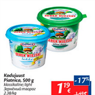 Allahindlus - Kodujuust Piatnica, 500 g