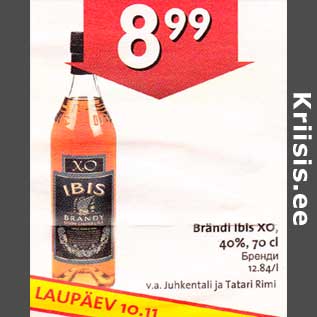 Allahindlus - Brändi Ibis XO, 40%,70 cl