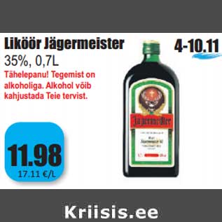 Allahindlus - Liköör Jägermeister