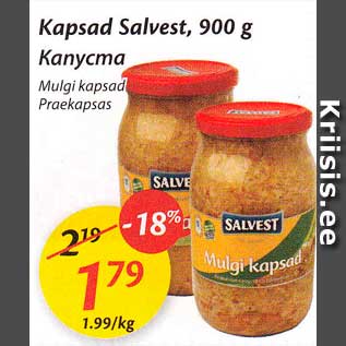 Allahindlus - Kapsad Salvest, 900 g