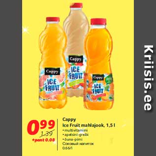 Allahindlus - Cappy Ice Fruit mahlajook, 1,5 l