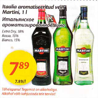 Allahindlus - Itaalia aromatiseeritud vein Martini, 1 l