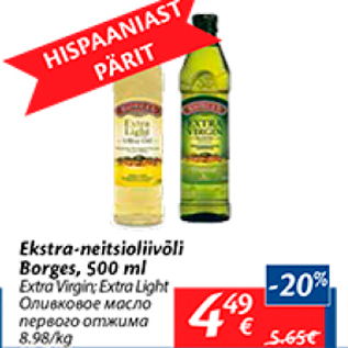 Allahindlus - Ekstra-neitsioliiviõli Borges, 500 ml