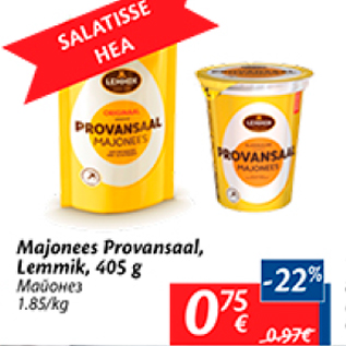 Allahindlus - Majonees Provansaal, Lemmik, 405 g