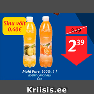 Allahindlus - Mahl Pure, 100%, 1 l