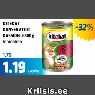 Allahindlus - Kitekat konservtoit kassidele 800 g