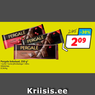 Allahindlus - Pergale šokolaad, 250 g*