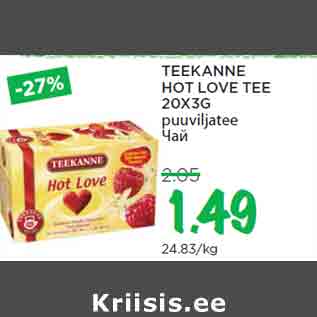 Allahindlus - TEEKANNE HOT LOVE TEE 20X3G puuviljatee