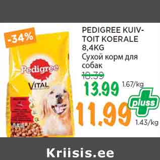 Allahindlus - PEDIGREE KUIVTOIT KOERALE 8,4KG