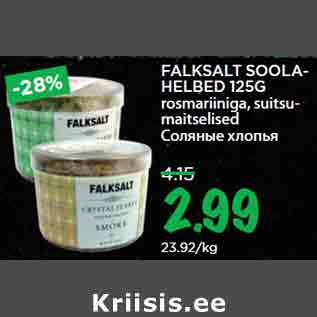 Allahindlus - FALKSALT SOOLAHELBED 125G rosmariiniga, suitsumaitselised