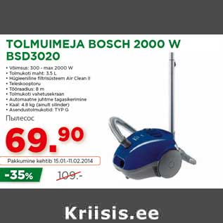 Allahindlus - TOLMUIMEJA BOSCH 2000 W BSD3020