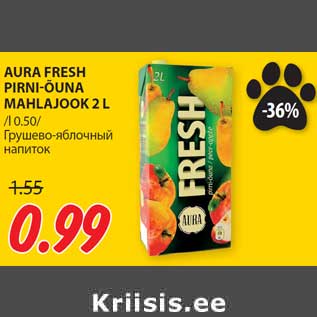 Allahindlus - AURA FRESH PIRNI-ÕUNA MAHLAJOOK 2 L