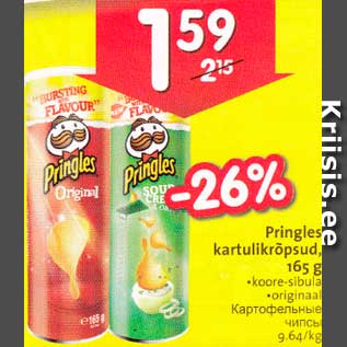 Allahindlus - Pringles kartulikrõpsud, 165 g